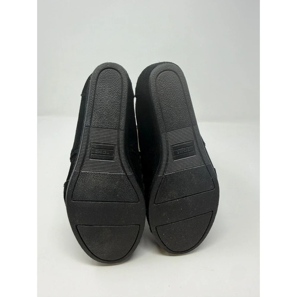 TOMS Desert Wedge Black Suede Lace Up Ankle Boots Women 6 380515